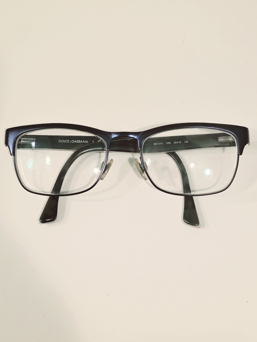 Authentic Dolce & Gabbana DG 1274 1280 Navy Blue Rectangular Eyeglasses Frames
